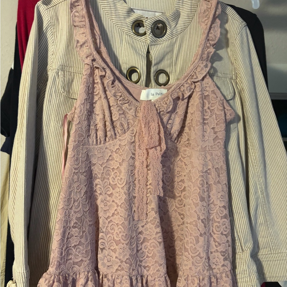 La Petite Pink Lace Sleeveless Dress
